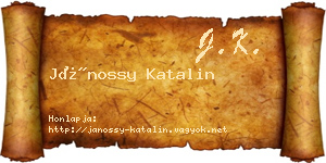 Jánossy Katalin névjegykártya